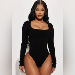 Fashion Nova Arianna Snatched Bodysuit BNWT Large L Black